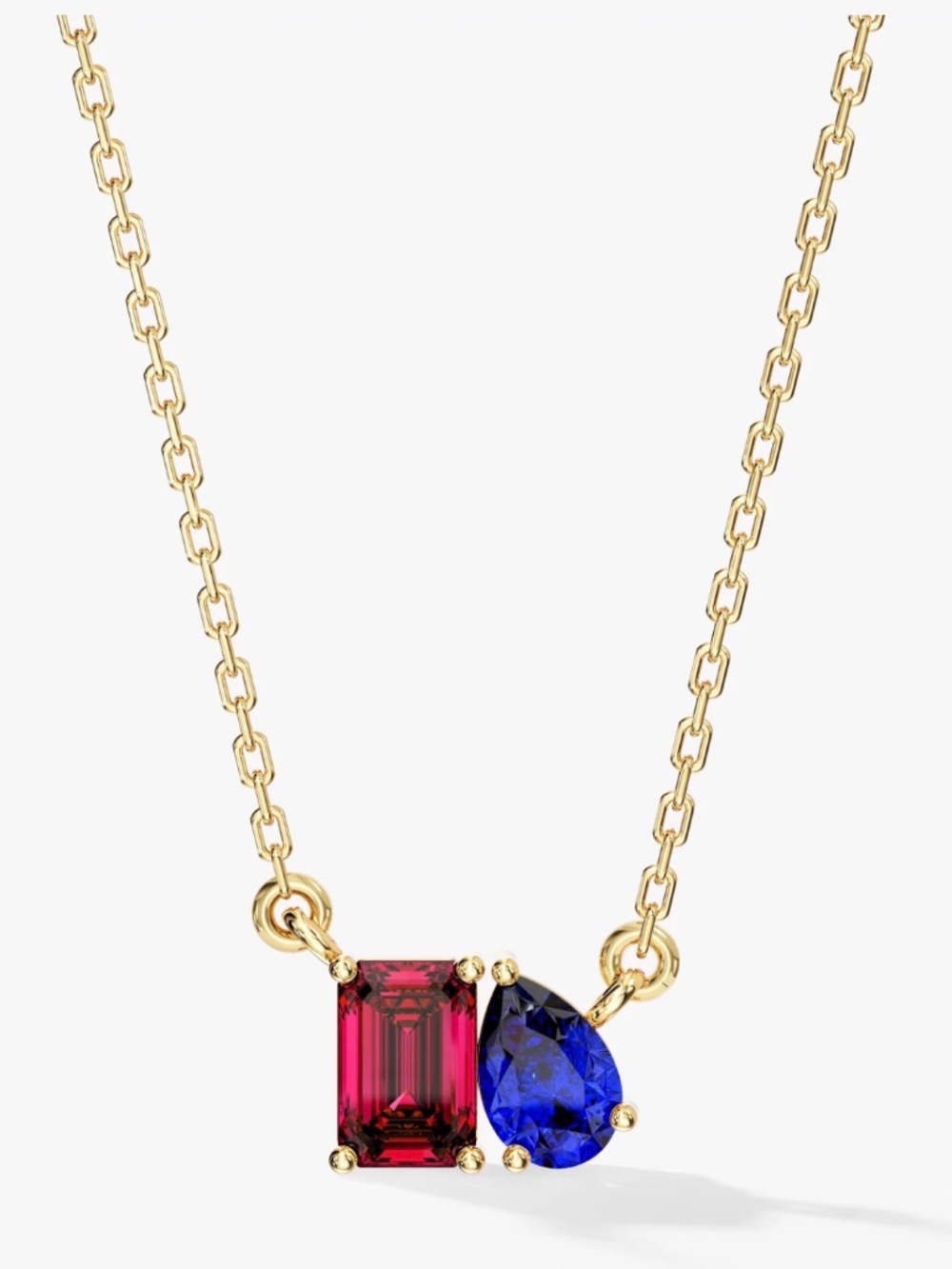 Eternate Emerald & Pear Birthstone Necklace silver
